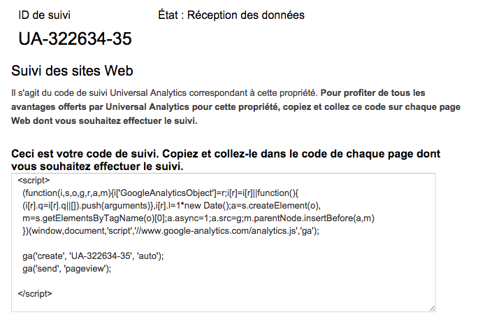 code suivi google analytics