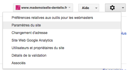 webmaster tools paramètres de site